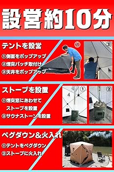 Amazon.co.jp: MGC JAPAN TRADE サウナテント セット アウトドア
